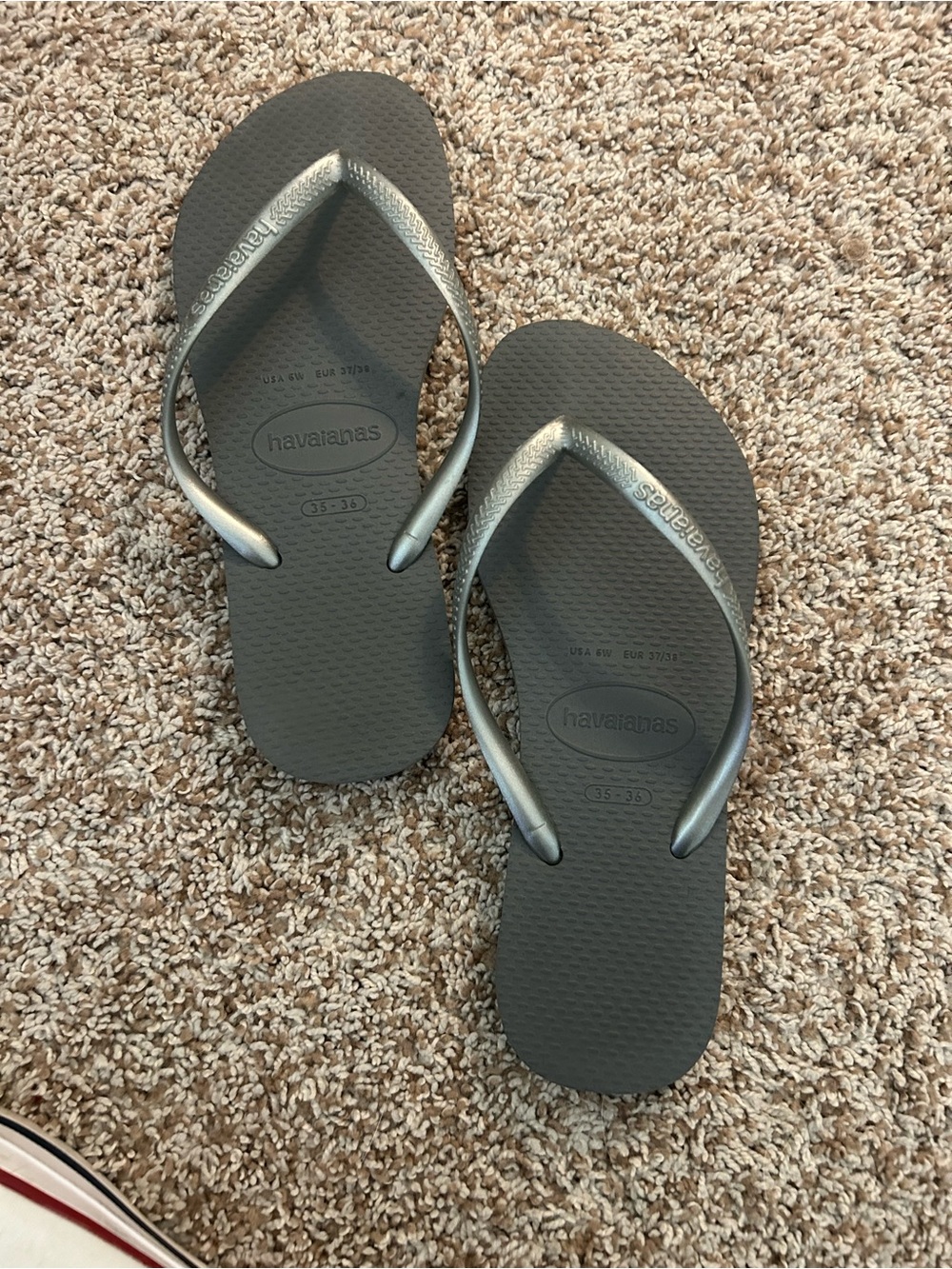 Havaianas Women's Flip Flops in Gray with Silver Straps